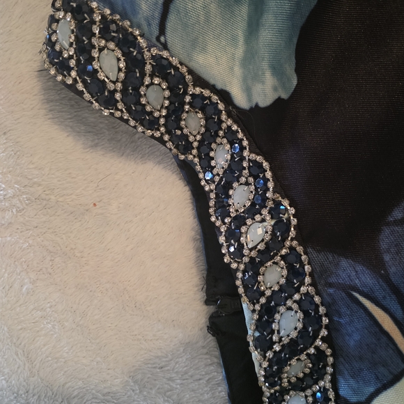 Rachel Allan Black and Blue Embellished Prom/Homecoming Dress - Picture 7 of 12